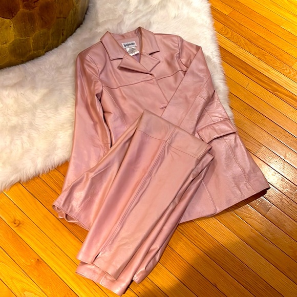 Blush Pink Leather Jacket & Pants - Picture 3 of 5